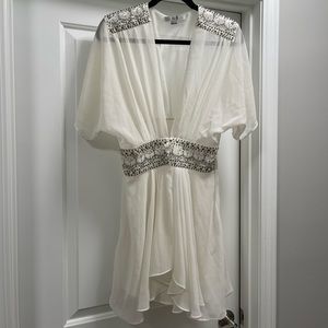 Beaded sheer flowy top size large